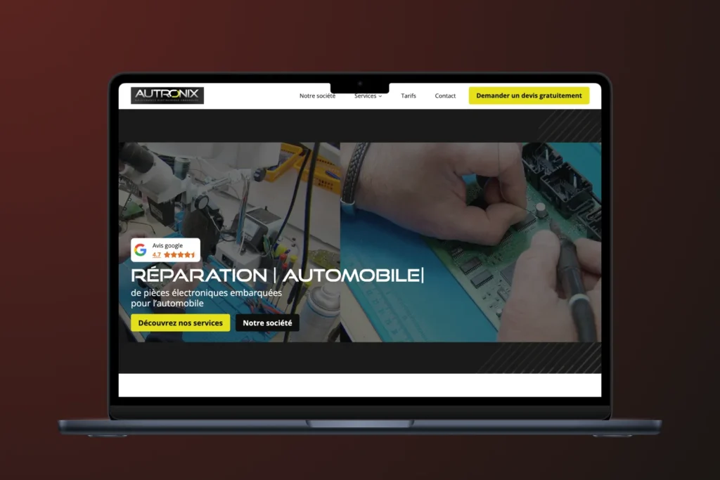Site Autronix sur ordinateur