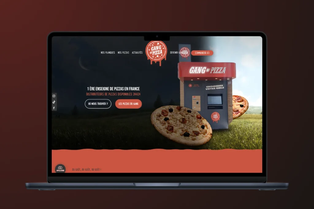 Site Gang of Pizza sur ordinateur