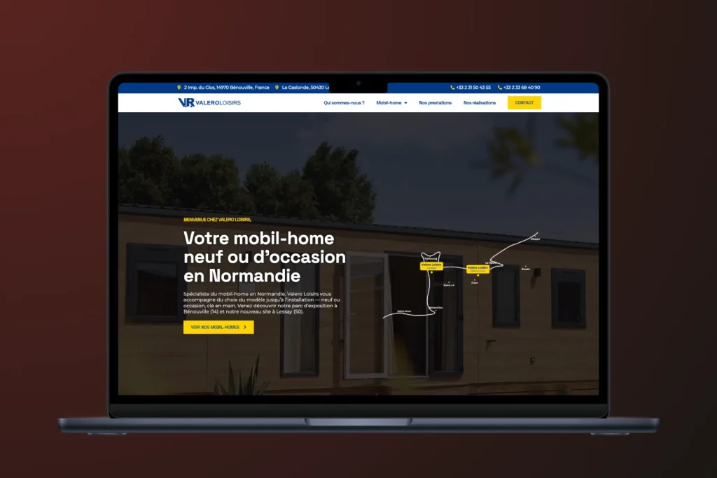 Site Valero Loisirs sur ordinateur